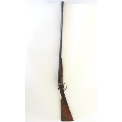 629 - Shotgun: An early 12 bore side by side boxlock shotgun by Charles (Chas) Hellis, London. 30 1/4'' fi... 