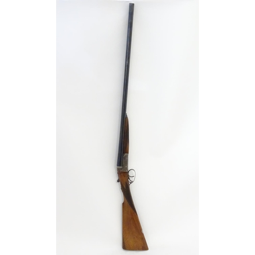 632 - Shotgun: A 12 bore side by side boxlock ejector shotgun by H. E. Akrill, Beverley.  28'' fixed choke... 