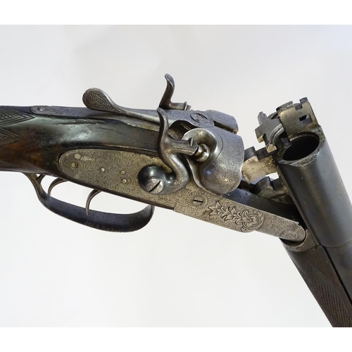 633 - Shotgun: An unusual 'Original Diana' 12 bore side by side sidelock toplever hammergun by Pieper, Her... 