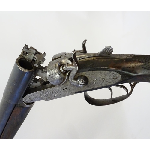 633 - Shotgun: An unusual 'Original Diana' 12 bore side by side sidelock toplever hammergun by Pieper, Her... 