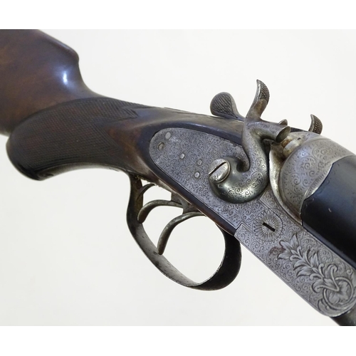 633 - Shotgun: An unusual 'Original Diana' 12 bore side by side sidelock toplever hammergun by Pieper, Her... 