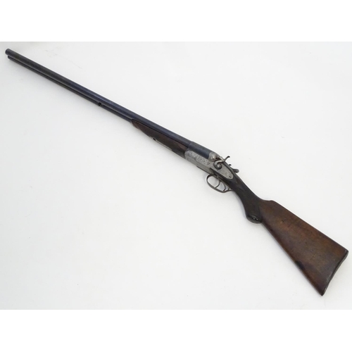 633 - Shotgun: An unusual 'Original Diana' 12 bore side by side sidelock toplever hammergun by Pieper, Her... 