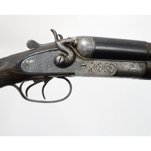 633 - Shotgun: An unusual 'Original Diana' 12 bore side by side sidelock toplever hammergun by Pieper, Her... 