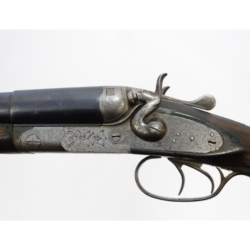 633 - Shotgun: An unusual 'Original Diana' 12 bore side by side sidelock toplever hammergun by Pieper, Her... 