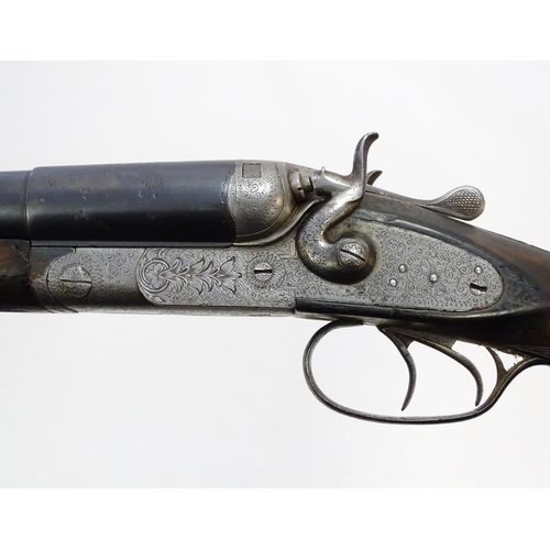 633 - Shotgun: An unusual 'Original Diana' 12 bore side by side sidelock toplever hammergun by Pieper, Her... 