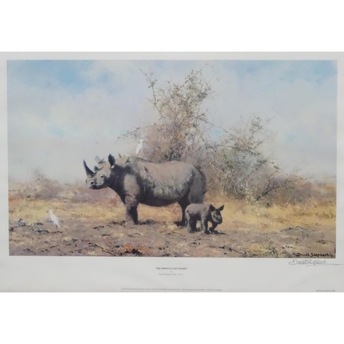 70 - After David Shepherd 1931-2017), Two signed colour prints, ' The Rhino's Last Stand ' & ' Ice Wilder... 