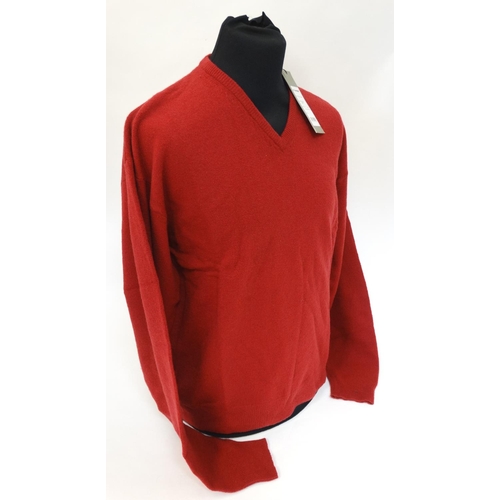 96 - A Laksen Astor knit jumper in red garnet colour, size XXL, (New with tags)