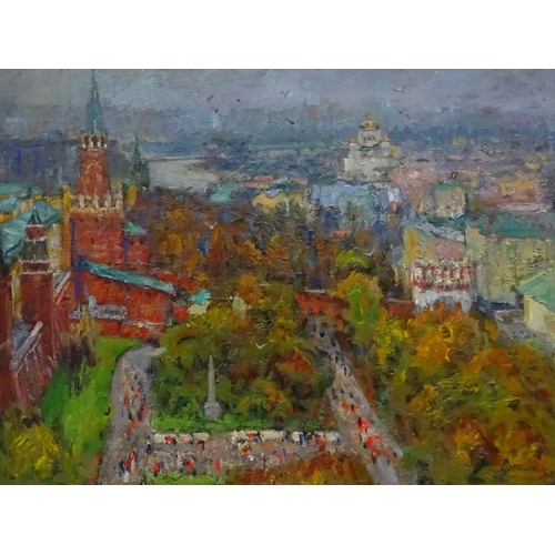 116 - Sergei Sergeevich Poskonin (1918-2001), Russian School, Oil on canvas, '' Moscow '', Signed lower ri... 