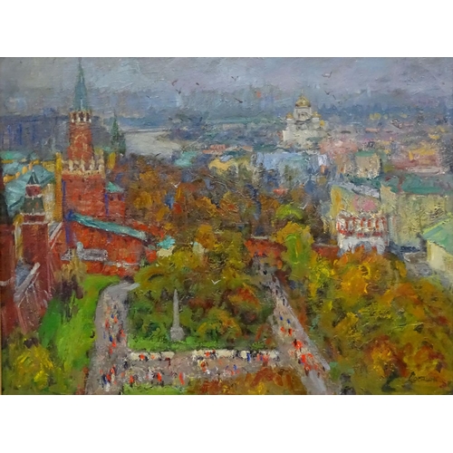 116 - Sergei Sergeevich Poskonin (1918-2001), Russian School, Oil on canvas, '' Moscow '', Signed lower ri... 