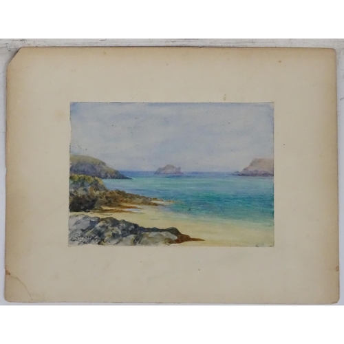 145 - Gertrude R. Prideaux -Brune (XIX-XX) Cornish, Watercolour, Cornish coastal scene, Signed lower right... 