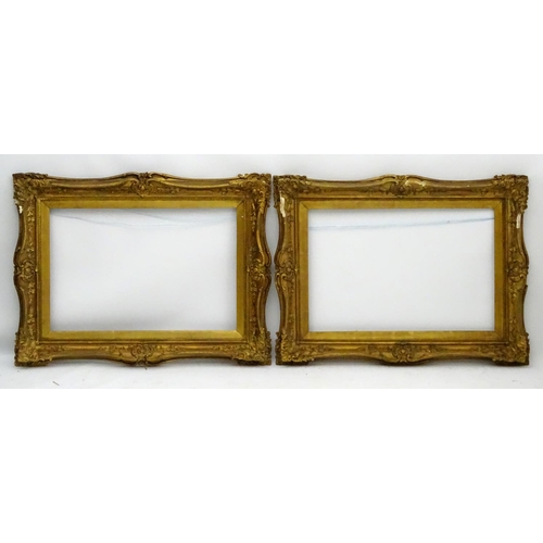 177 - Frames : a pair of late 19 th C gilt picture frames with angled slips , measuring 30 1/2'' x 40 1/2'... 