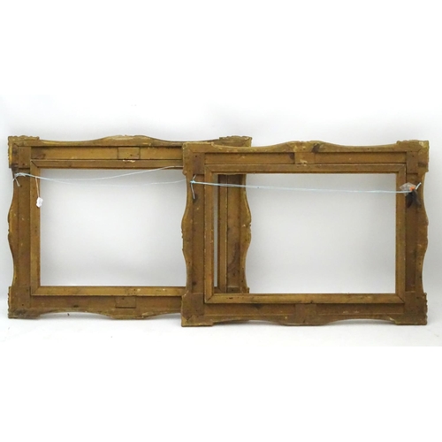 177 - Frames : a pair of late 19 th C gilt picture frames with angled slips , measuring 30 1/2'' x 40 1/2'... 