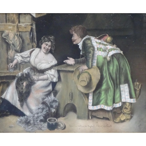 82 - Indistinctly signed 1808, Pastel, 'Copied d'un Tableau de Roybel ....'' A French Cavalier leans talk... 