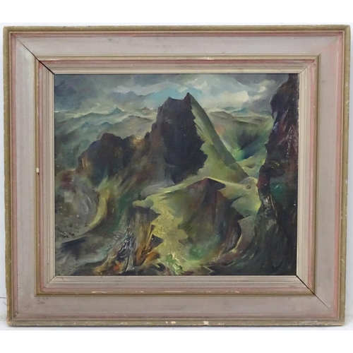 86 - Georg Mayer - Martin (1897-1960) Hungarian,  Oil on canvas ' llywydd 1949 ' Wales, mountains, Ascrib... 