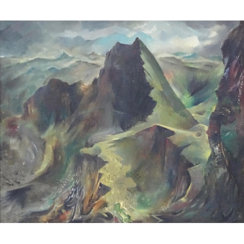 86 - Georg Mayer - Martin (1897-1960) Hungarian,  Oil on canvas ' llywydd 1949 ' Wales, mountains, Ascrib... 