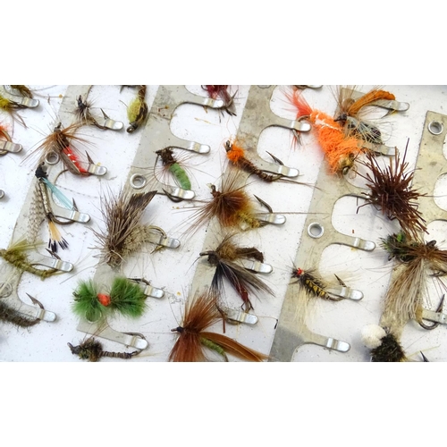Fly-Fishing : fly boxes , three assorted boxes and flies to include :an RW  aluminium box with approx