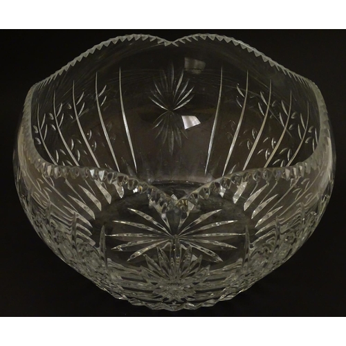 120 - Faberge: a 'House of Carl Faberge 85 FM' crystal cut glass bowl with wavy edge, star base and standi... 