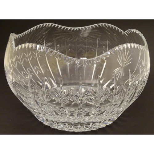 120 - Faberge: a 'House of Carl Faberge 85 FM' crystal cut glass bowl with wavy edge, star base and standi... 