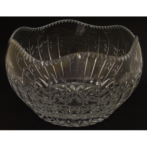 120 - Faberge: a 'House of Carl Faberge 85 FM' crystal cut glass bowl with wavy edge, star base and standi... 