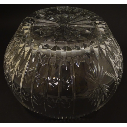 120 - Faberge: a 'House of Carl Faberge 85 FM' crystal cut glass bowl with wavy edge, star base and standi... 