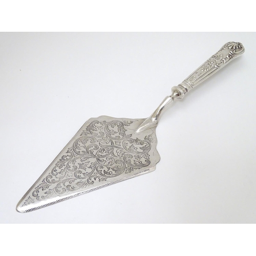 133 - A silver handled pastry server. 11 1/2'' long