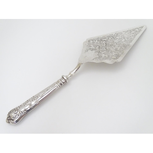 133 - A silver handled pastry server. 11 1/2'' long