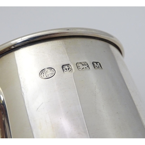 139 - A silver tankard hallmarked Birmingham 1936 maker Alexander Clarke Co. Ltd. 3 3/4'' long (160g)