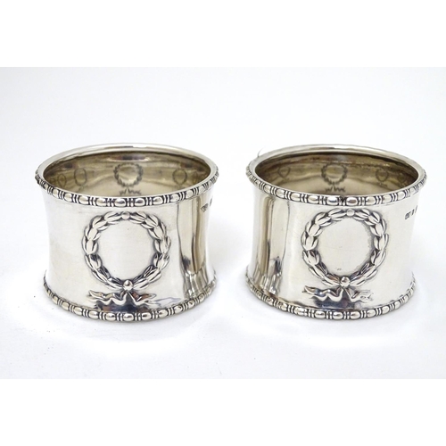 156 - A cased pair of silver napkin rings hallmarked Birmingham 1914 maker Gorham Manufacturing Co.