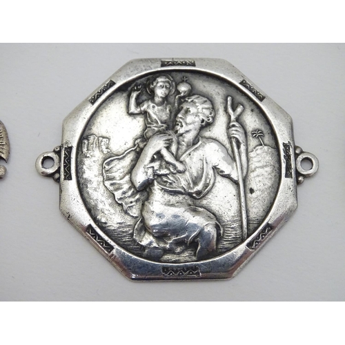 168 - Two silver fobs hallmarked Birmingham 1894 and Birmingham 1907. Together with a medallion depicting ... 