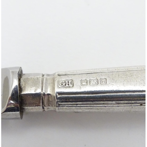 184 - A silver handled paper knife 8 1/2'' long