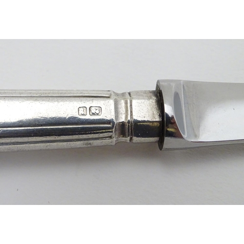 184 - A silver handled paper knife 8 1/2'' long