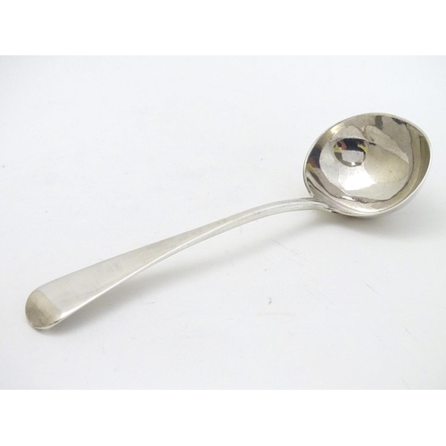 194 - A Victorian silver old English pattern sauce ladle hallmarked London 1884 maker MJ. Approx 7'' long ... 