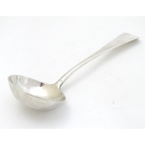 194 - A Victorian silver old English pattern sauce ladle hallmarked London 1884 maker MJ. Approx 7'' long ... 