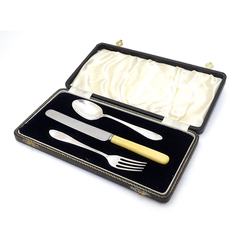 197 - A Christening set comprising fork and spoon hallmarked Birmingham 1937 maker Arthur Price & Co Ltd. ... 