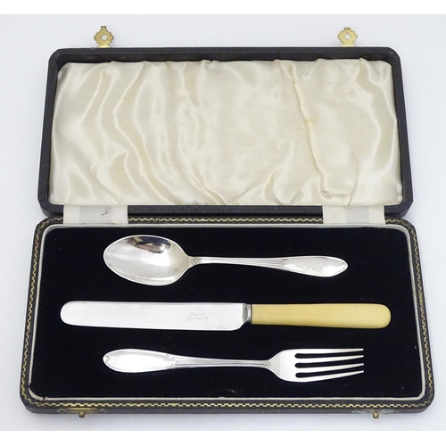 197 - A Christening set comprising fork and spoon hallmarked Birmingham 1937 maker Arthur Price & Co Ltd. ... 