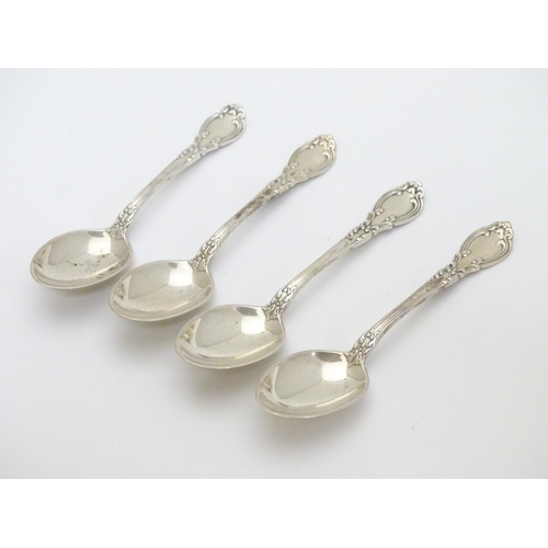 213 - A set of four American sterling silver teaspoons by the Gorham Manufacturing Co. 4 1/4'' long (62g)