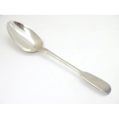 234 - A silver fiddle pattern teaspoon hallmarked London 1828 maker Clement Cheese. 5 ½'' long (14g)