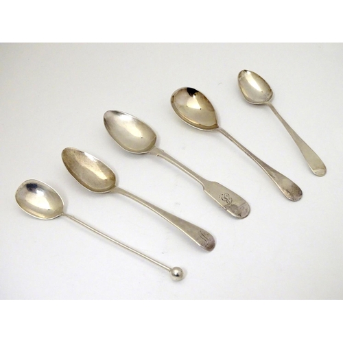 248 - Three 19thC silver teaspoons including one hallmarked Newcastle 1837  maker John Walton  and 2 prese... 