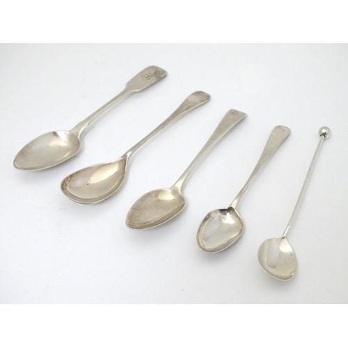 248 - Three 19thC silver teaspoons including one hallmarked Newcastle 1837  maker John Walton  and 2 prese... 