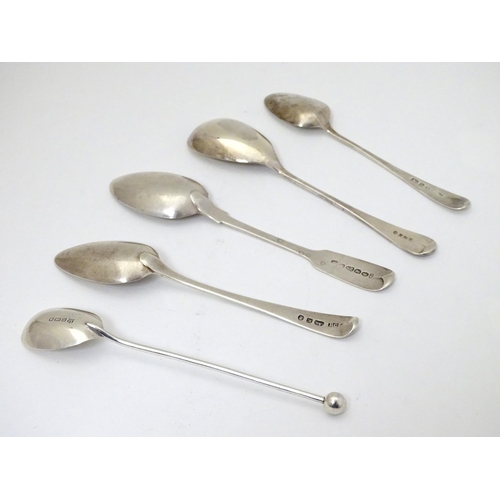 248 - Three 19thC silver teaspoons including one hallmarked Newcastle 1837  maker John Walton  and 2 prese... 