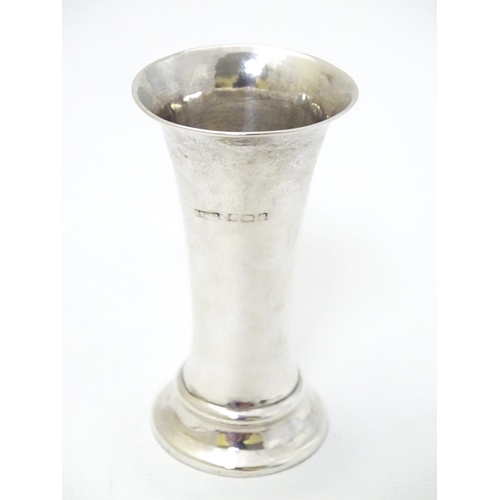 252 - A small silver spill vase hallmarked Birmingham c.1904 with a Continental white metal .800 souvenir ... 