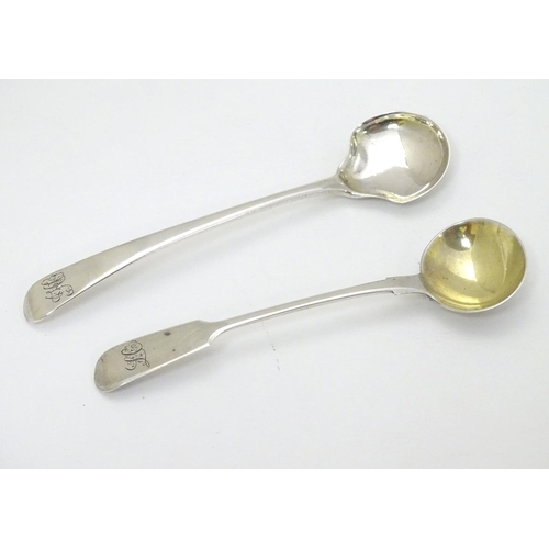 253 - A Geo III silver salt spoon hallmarked London 1803 maker William Ely & William Fern and a Victorian ... 