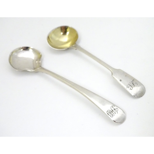 253 - A Geo III silver salt spoon hallmarked London 1803 maker William Ely & William Fern and a Victorian ... 