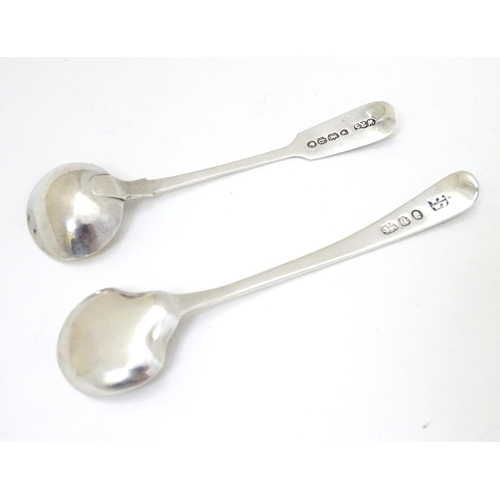 253 - A Geo III silver salt spoon hallmarked London 1803 maker William Ely & William Fern and a Victorian ... 