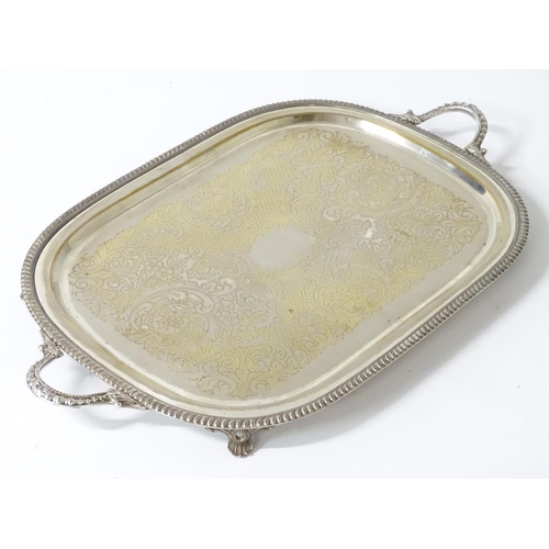 273 - A large oval silver plate tray 23 1/2'' x 17 1/2''