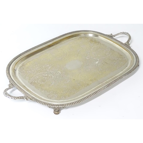 273 - A large oval silver plate tray 23 1/2'' x 17 1/2''