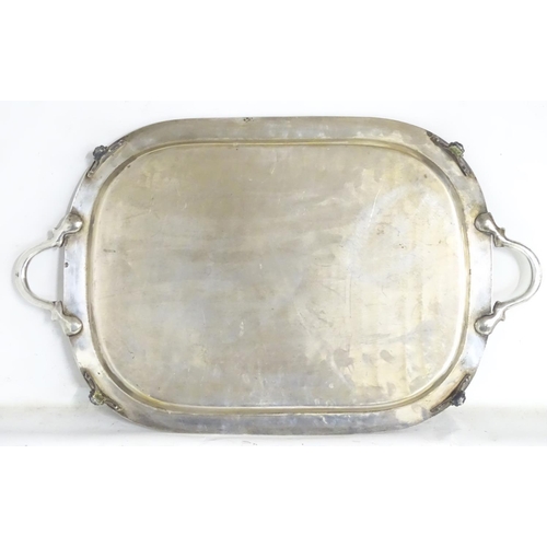 273 - A large oval silver plate tray 23 1/2'' x 17 1/2''