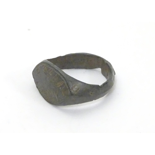 294 - An Antique bronze ring reputed to be from the Roman period