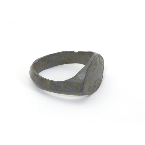 294 - An Antique bronze ring reputed to be from the Roman period