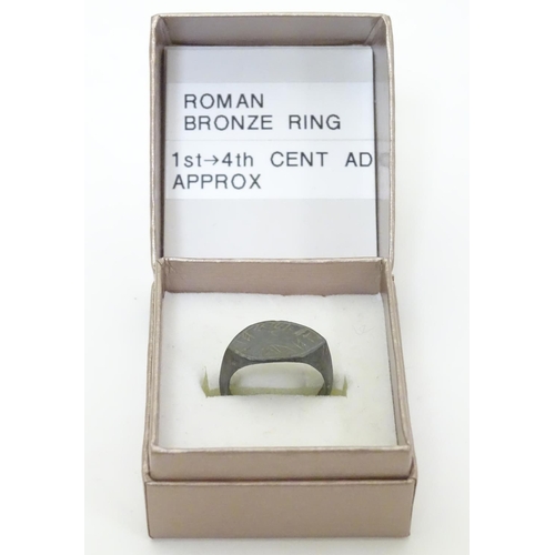 294 - An Antique bronze ring reputed to be from the Roman period